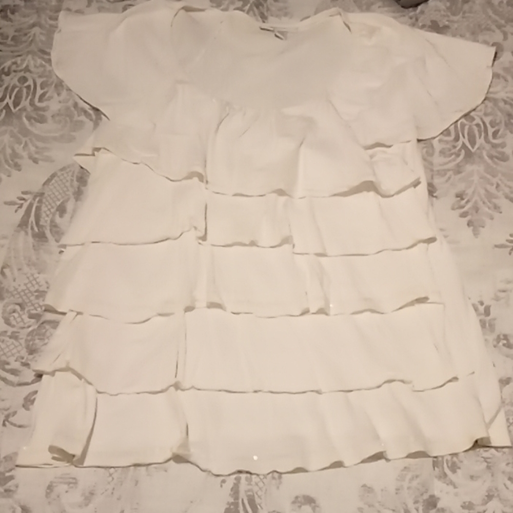 White sequin top